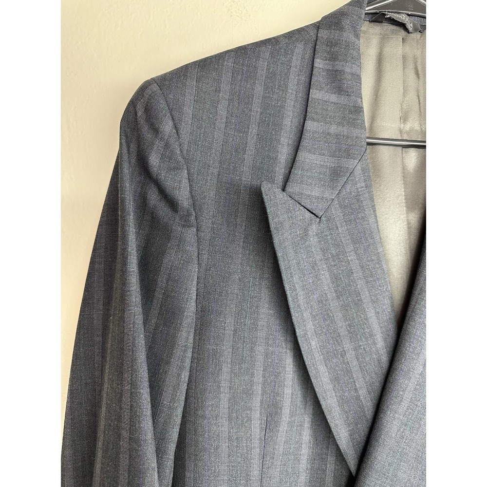 VTG 80s Alexander Julian SIZE 12 Pinstripe Navy Double Breasted 100% Wool USA - Picture 5 of 16